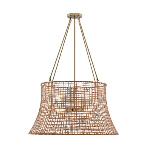Longleaf 4-Light Outdoor Chandelier in Burnished Bra
