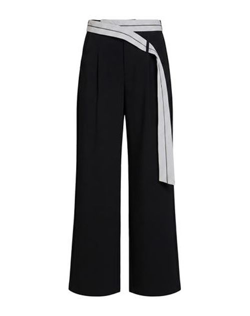 Woman Pants Black Size L Polyester, Cotton, Elastane