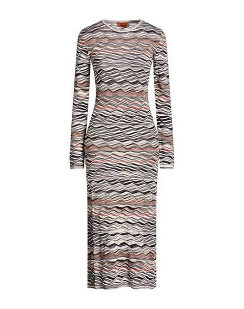 Woman Midi dress Brown Size 2 Viscose, Wool, Elastane, Polyamide