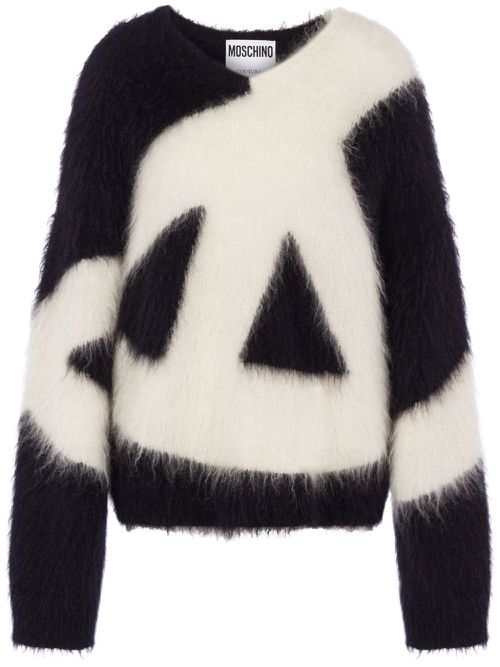 Brushed mohair-wool blend jumper - Black
