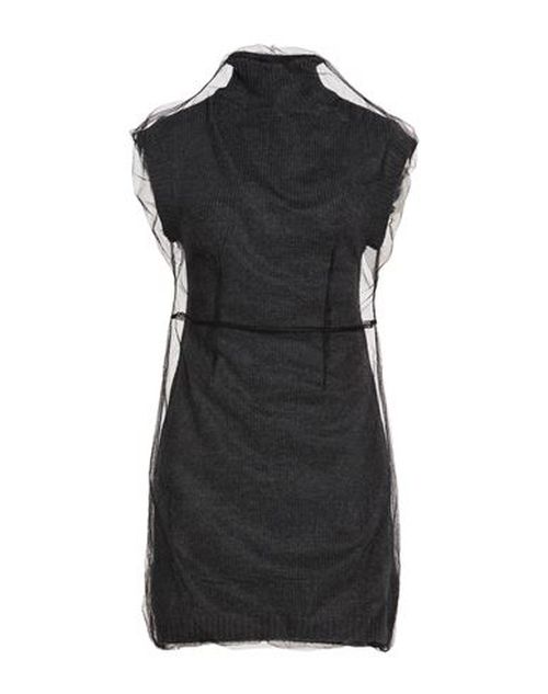 Woman Mini dress Charcoal Size L Wool, Polyamide