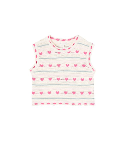 Josie crochet cotton and wool vest