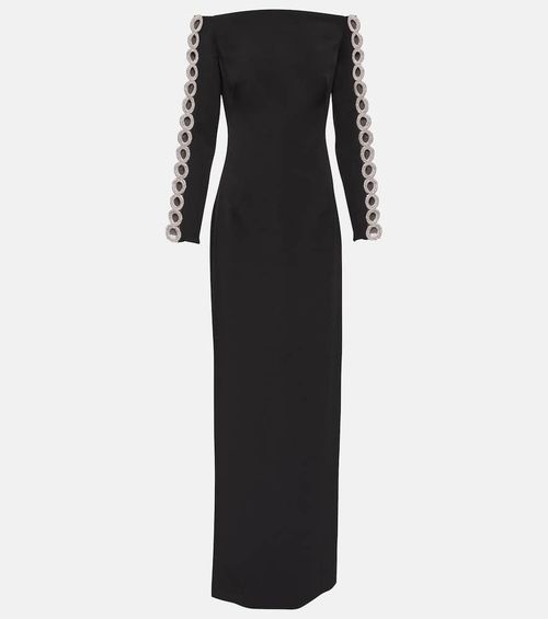 Maimie crystal-embellished crêpe gown