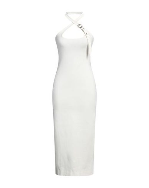 Woman Midi dress White Size 6 Rayon, Polyamide, Elastane, Polyester