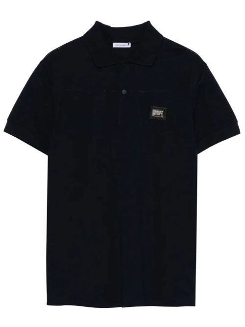 Piqué Polo Shirt With Logo Plaque