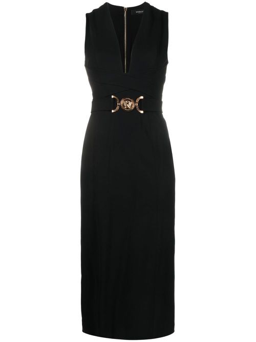 Medusa Biggie sleeveless midi dress - Black