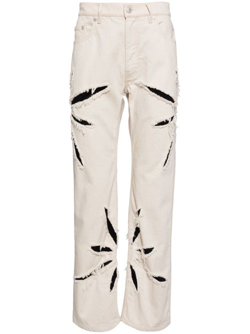 Origami cut-out jeans - White