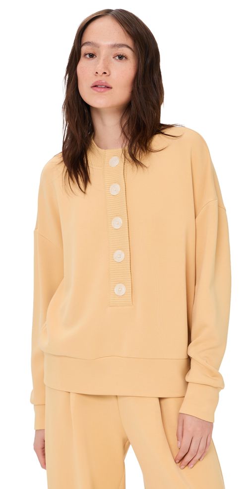 Reena Button Front Sweatshirt Sahara Sun