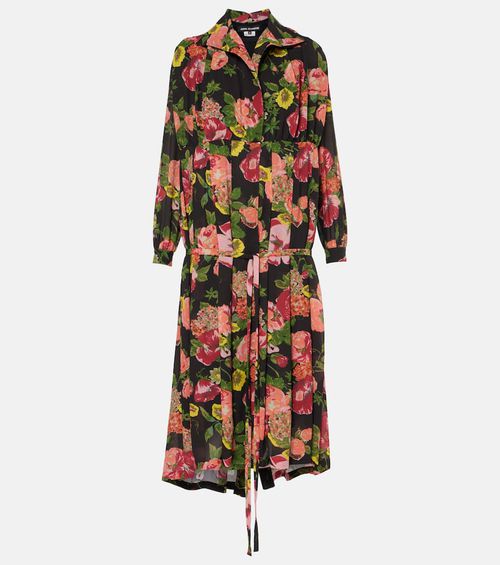 Georgette and jersey midi dress