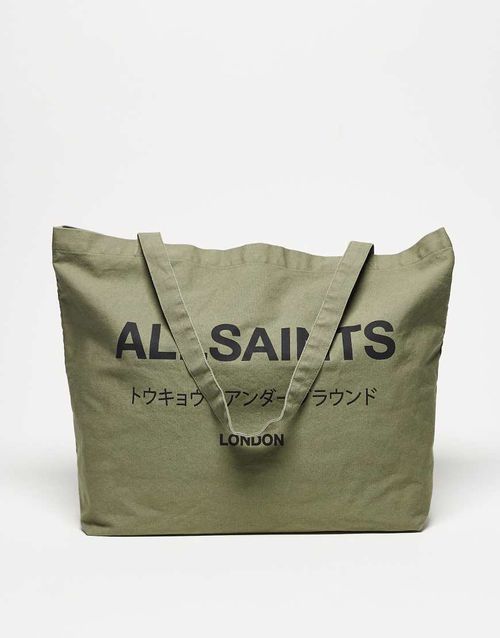 Underground Unisex tote bag in nori green-Multi
