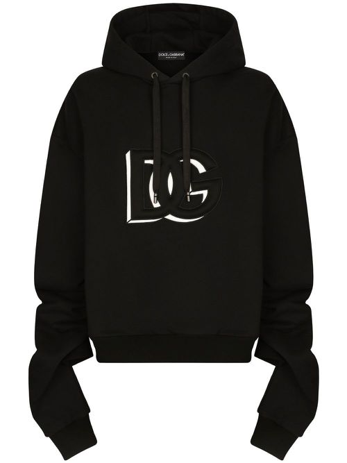 Logo-print hoodie - Black
