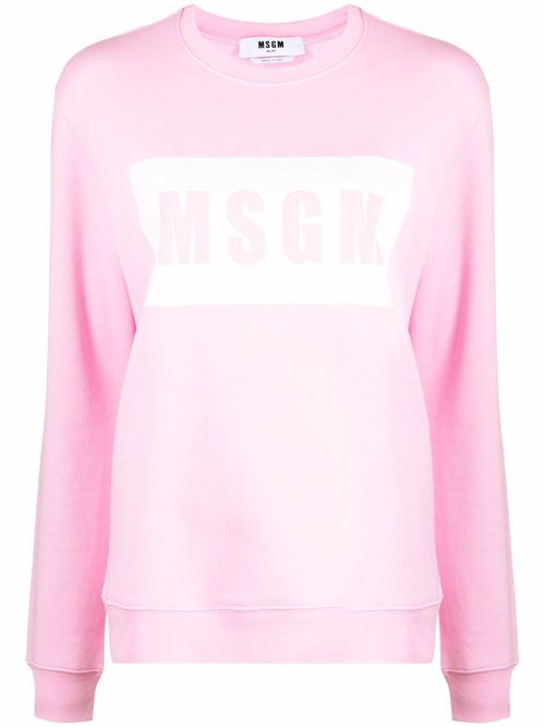 Crew neck logo-print sweatshirt - Pink