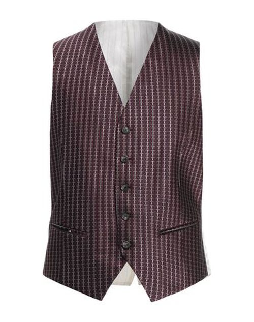 Trussardi Man Tailored Vest Burgundy Size 38 Silk