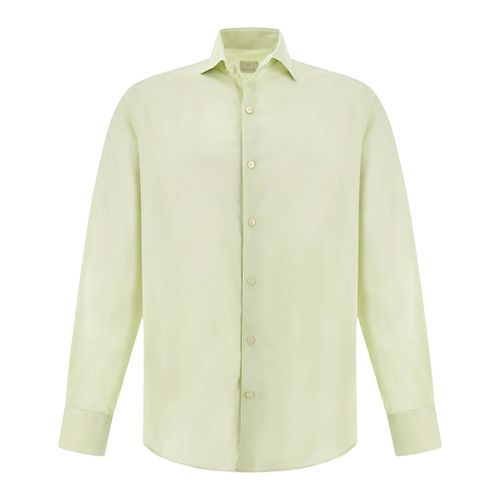Garment‑dyed cotton voile shirt, Man, Meadow Mist