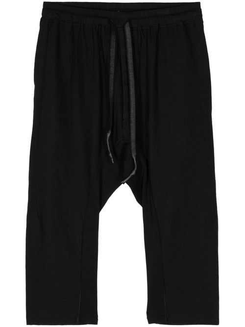 Cotton jersey drop-crotch trousers - Black