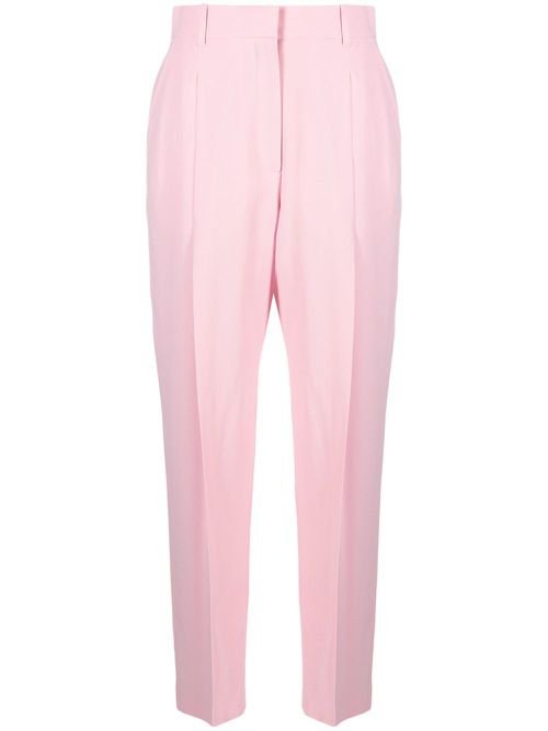 Pleated high-rise tailored trousers - Pink