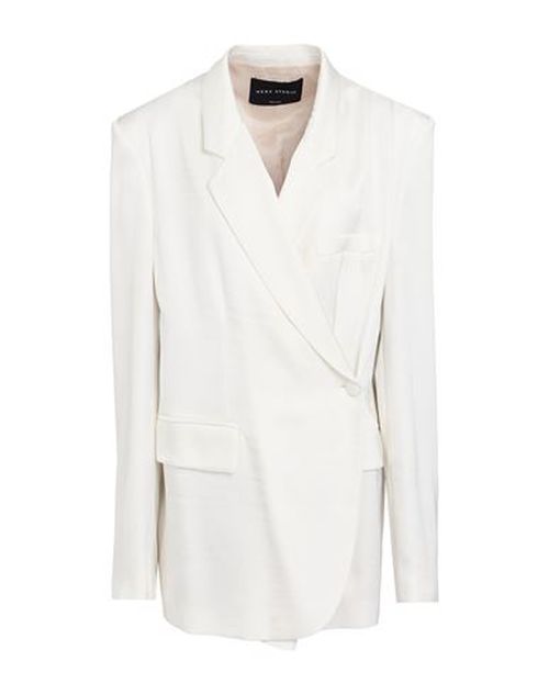 Woman Blazer White Size 8 Viscose