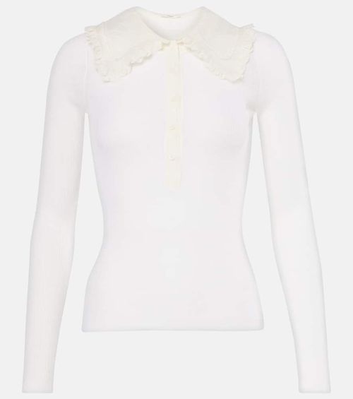Chloé Ribbed-knit wool Henley shirt