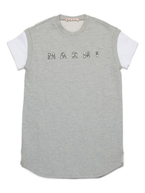 Logo-appliqué T-shirt dress - Grey