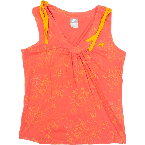 Loopi | NIKE Womens Printed Vest Pink V-Neck Sleeveless Crazy Pattern ...