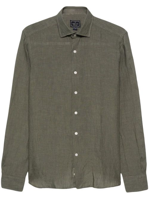 Long-sleeve linen shirt - Green