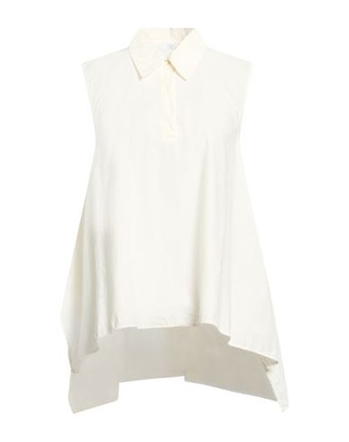 Easy Woman Top Ivory Size 6 Cotton