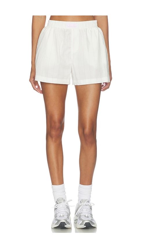 Darlin Boyfriend Boxer Short in White & Blush. XS also in S