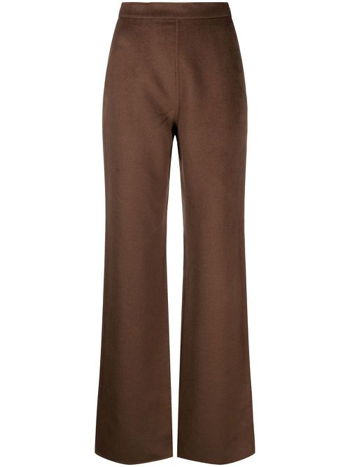 Bya high-waisted straight-leg trousers - Brown