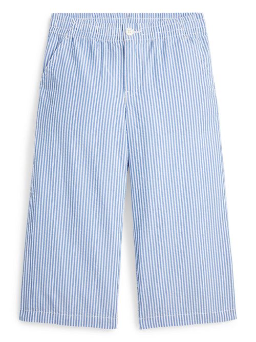 Striped seersucker trousers - Blue