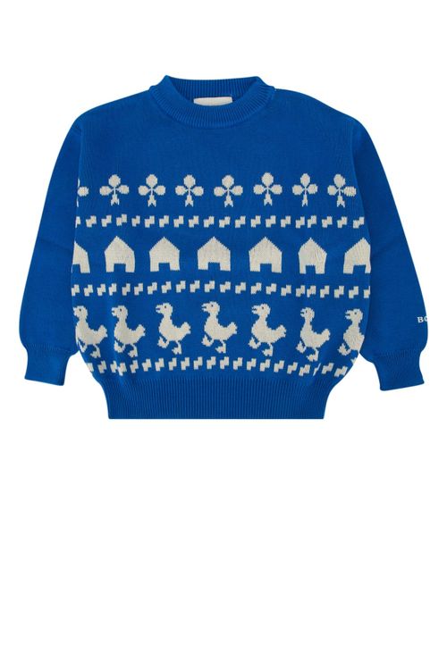Jacquard Sweatshirt — Blue