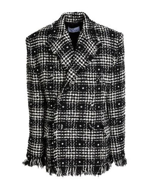 Woman Blazer Black Size 2 Cotton, Polyester, Wool, Synthetic fibers, Polyamide