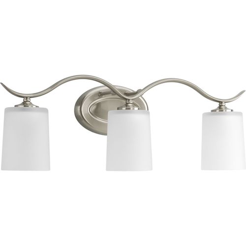 Brushed Nickel Three Light Bath Bracket from the Inspire Collection