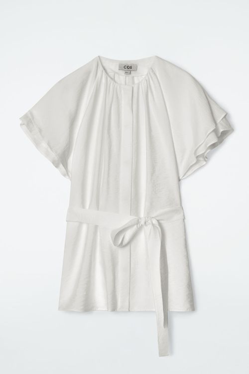 LAYERED BELTED BLOUSE