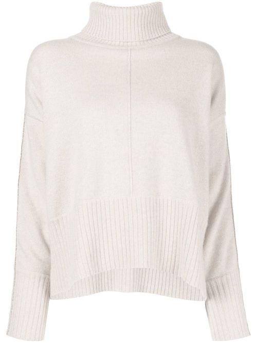 Roll-neck cashmere jumper - White