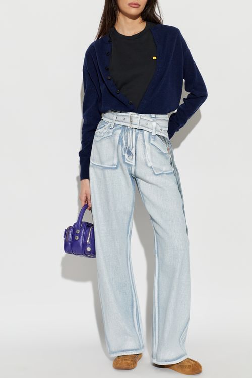 Wool Cardigan, Women's, Navy Blue