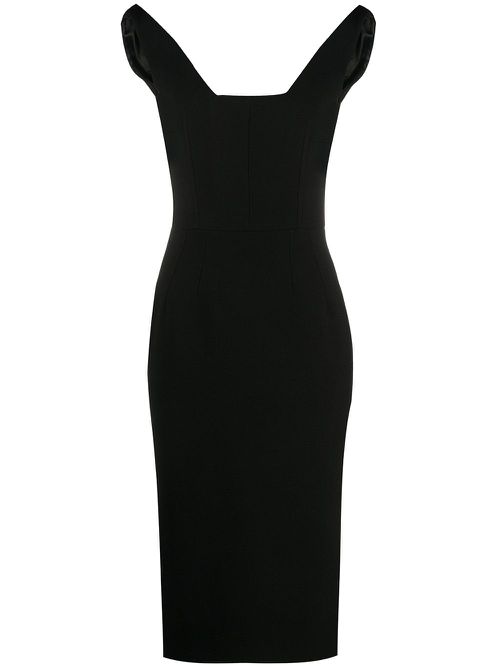 Fitted midi dress - Black