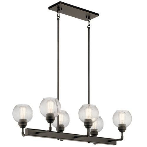 Olde Bronze Six Light Linear Chandelier from the Niles Collection