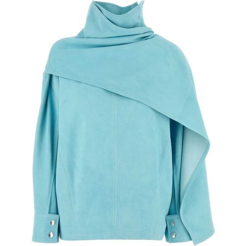 Bottega Veneta Light Blue Leather Blouse