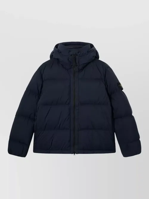 Stone Island - hooded jacket quilted texture side pocket