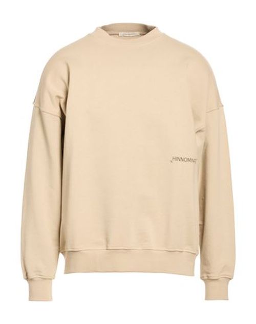 Man Sweatshirt Beige Size L Cotton, Elastane