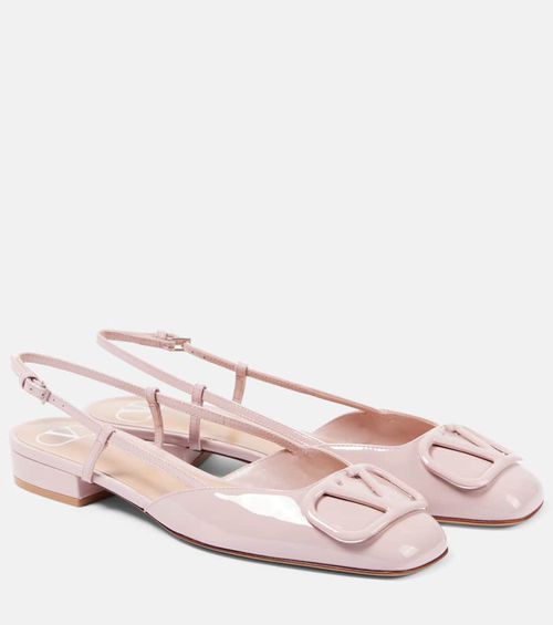 Valentino Garavani VLogo Signature leather slingback flats