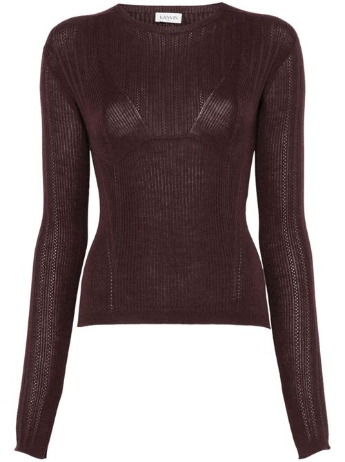 Ribbed-knit sweater - Purple
