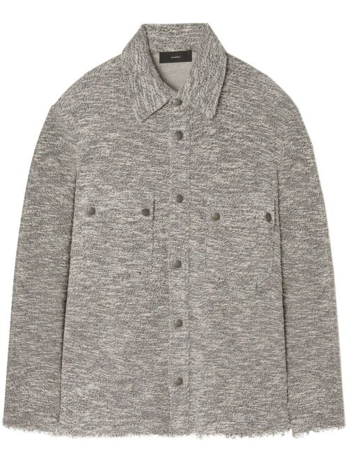 Raw-edge mélange cotton overshirt - Neutrals