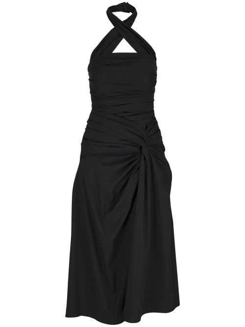 Gathered halterneck dress - Black