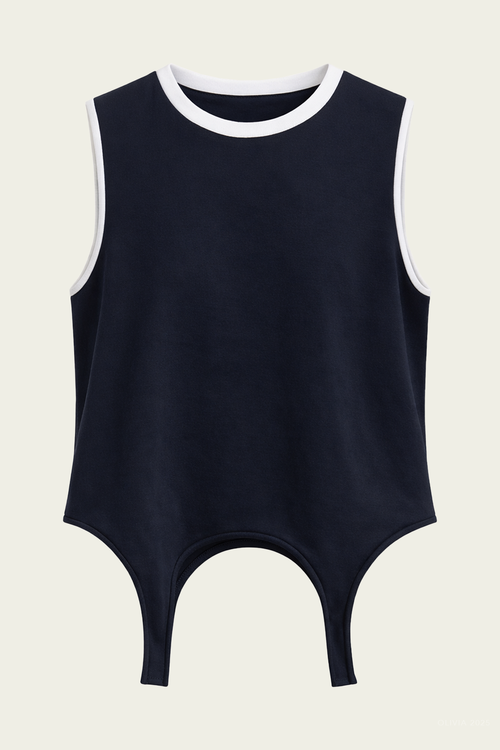 Active Knit Flip Tank in Navy