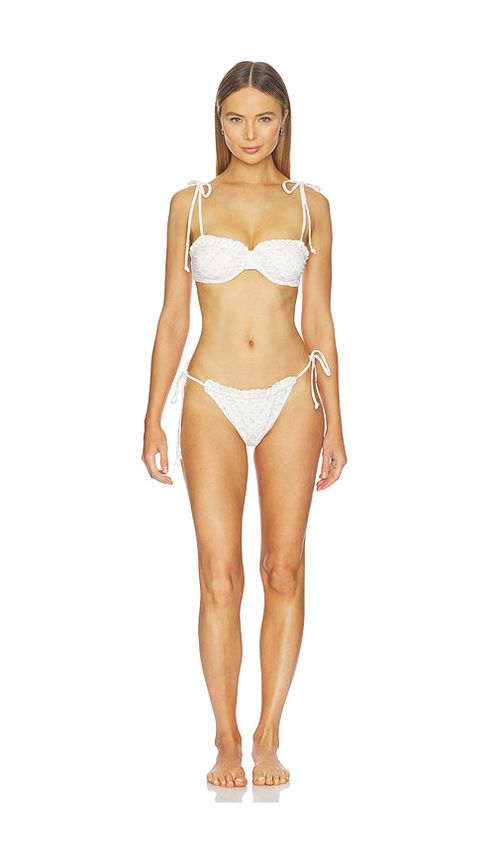 LoveShackFancy Lilabelle Bikini Set in Ivory. - M also in L, S, XL