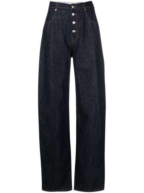 High-waist wide-leg jeans - Blue