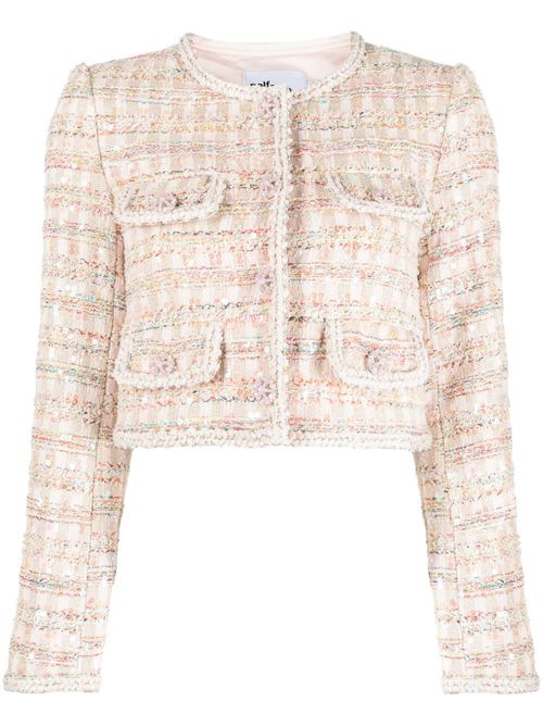 Cropped bouclé jacket - Pink