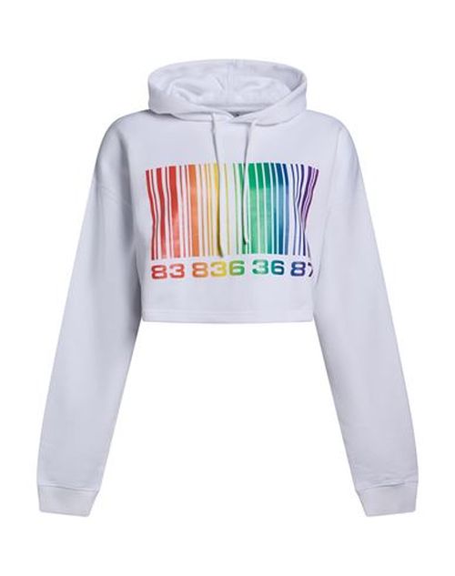Woman Sweatshirt White Size M Cotton, Polyester