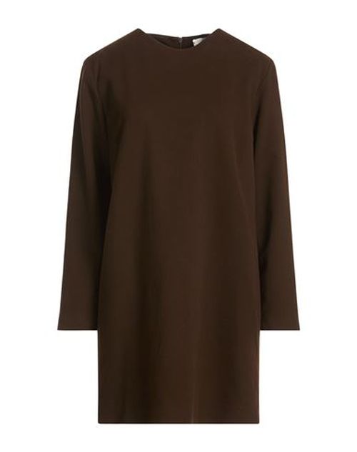 Woman Mini dress Chocolate brown Size 10 Cotton, Elastane